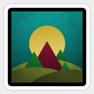 Trees geometric landscpae Sticker